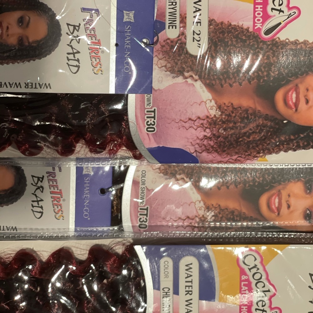 5 packs of freetress water wave 22 in crochet hair